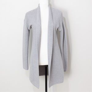 Vince Women's Gray Ribbed Knit Open Front Cardigan Sweater Size Small